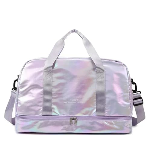 Weekender Bag Large Capacity Travel Bags Waterproof Tote Handbag Travel Women Bags Women Yoga Fitness Bags with Shoe Compartment Duffel-Reisetasche (Color : Purple) von MZPOZB