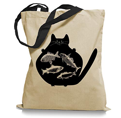 Ma2ca Catfish - Katze Tragetasche/Bag/Jutebeutel WM2-black von Ma2ca