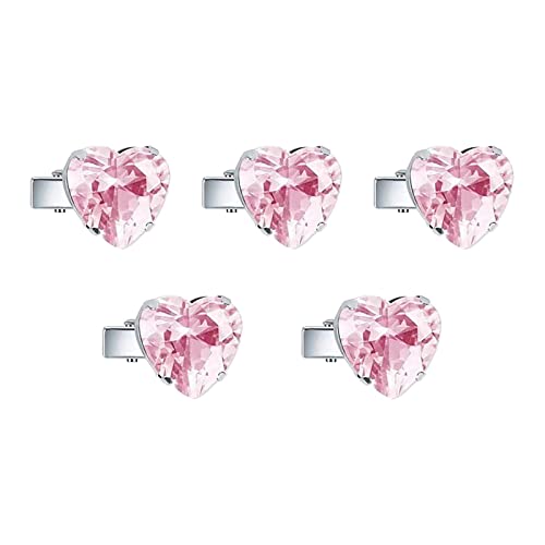 Kräftige rosa Liebes-Mädchen-Haarnadel Einfache -Haarnadel Kristallrosa herzförmiger Zirkon MaNMaNing (Pink, One Size) von MaNMaNing