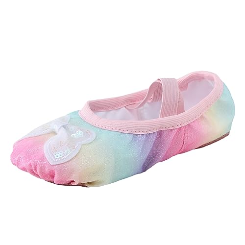 MaNMaNing Kinder Schuhe Tanzschuhe Tanzen Ballett Performance Indoor Bunte Schleife Yoga Übungsschuhe von MaNMaNing