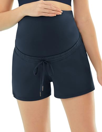 Maacie Umstandsshorts Umstands-Aktivshorts mit Taschen und Kordelzug in der Taille für Damen von Maacie