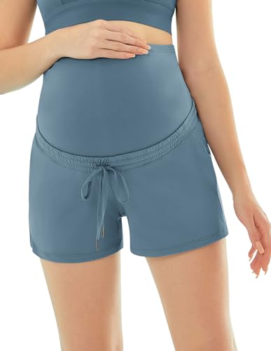 Maacie Umstandsshorts Umstands-Aktivshorts mit Taschen und Kordelzug in der Taille für Damen von Maacie