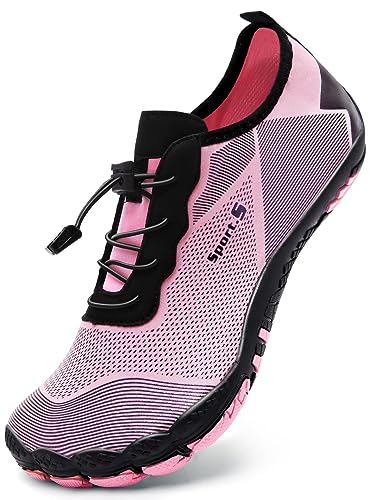 Mabove Damen Barfussschuhe Badeschuhe Strandschuhe Schwimmschuhe Wasserschuhe Aquaschuhe für Wassersport Outdoor Fitnessschuhe Trekking(Pink 1924,37 EU) von Mabove