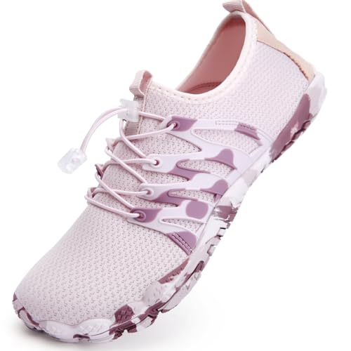 Mabove Damen Barfussschuhe Strandschuhe Badeschuhe Barfuß Schuhe Schwimmschuhe Wasserschuhe Aquaschuhe Surfschuhe für Wassersport Outdoor(Camouflage pink,38 EU) von Mabove