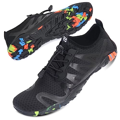 Mabove Strandschuhe Wasserschuhe Herren Schnell Trocknen Surfschuhe Schwimmschuhe Aquaschuhe Badeschuhe Barfussschuhe(Schwarz SD901,47 EU) von Mabove