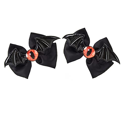 2 x Mädchen Gothic Fliege Cosplay Teufelsauge Haarnadel Kopfbedeckung Punk Haarschmuck Einzigartige Schleife Kopfbedeckung Coole Schleife Dunkle Kultur Haarschmuck von Mabta