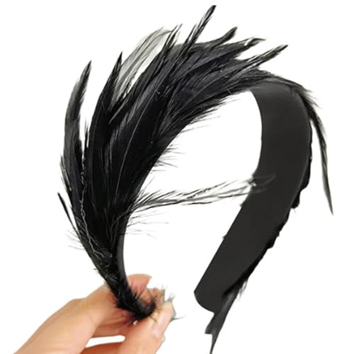 Buntes Feder-Haarband, Fascinator, Kopfschmuck für Pferderennen, Maskerade, Teeparty, Rollenspiele, Kopfbedeckung, modisches Haar-Accessoire von Mabta