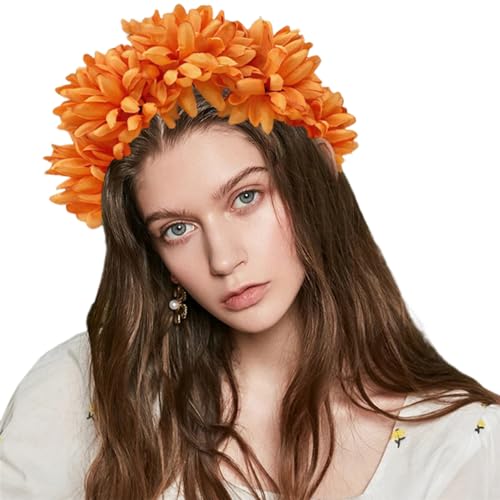 Elegante Stirnbänder mit weichem Stoff Blume Kopfschmuck Mädchen Blume Haarbänder Haarschmuck für Hochzeit Party Cosplay Blume Stirnbänder von Mabta