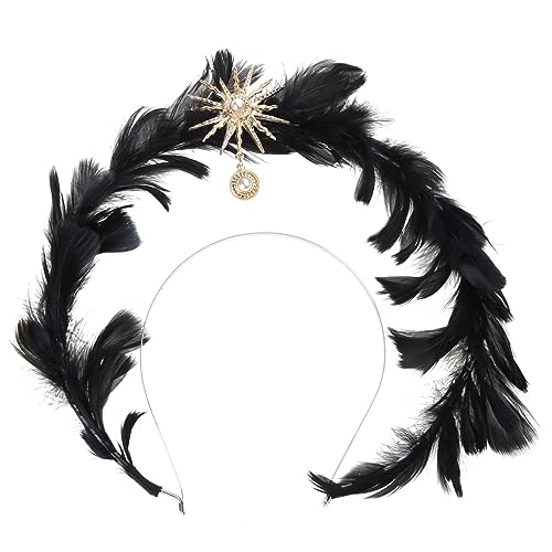 Halos Kopfschmuck Diademe Engelsflügel Gothics Haarschmuck Federn Stirnband Party Kopfbedeckung für Frauen Halos Engelsflügel Federn Stirnband Kostüm für Frauen Gothics Haar von Mabta