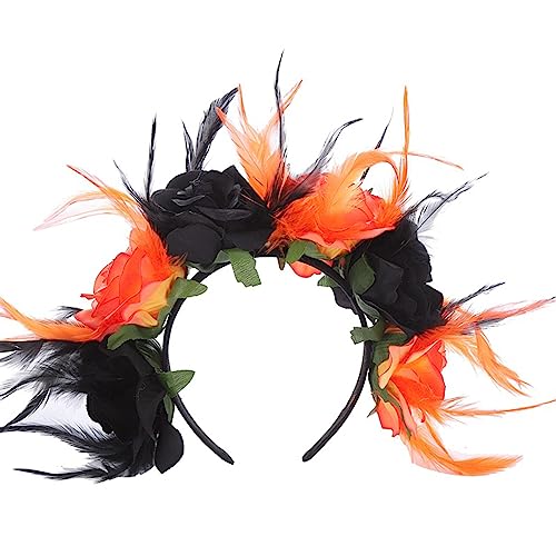 Zartes Kunstblumen-Haarband, dünnes Seitenhaarband, Kunstblumen-Stirnband für Mädchen, Halloween-Haarband, niedliche Stirnbänder für Damen, niedliches Blumendekor, Stirnbänder für Frauen, zum Waschen von Mabta