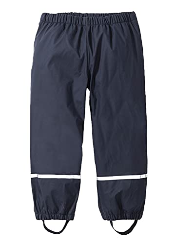 Unisex-Kinder Jungen Mädchen Warme Regenhose wasserdichte Winddicht Buddelhose Atmungsaktive Matschhose mit Fleecefutter(Navy,122-128) von Machbaby