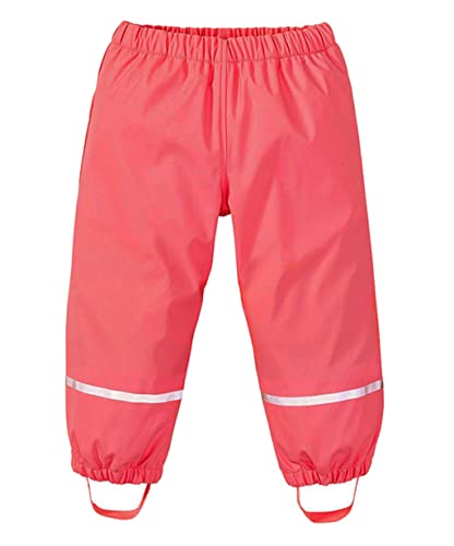 Unisex-Kinder Jungen Mädchen Warme Regenhose wasserdichte Winddicht Buddelhose Atmungsaktive Matschhose mit Fleecefutter (Rot, 110-116) von Machbaby