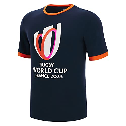 Macron T-Shirt für Erwachsene, offizielles Rugby World Cup 2023, marineblau, 58 von Macron