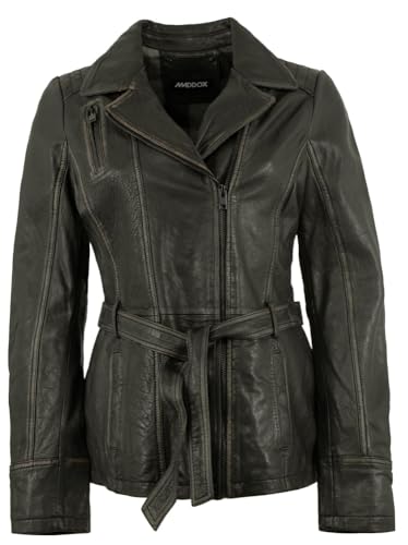 Maddox - Damen Echtleder Lederjacke Lammleder schwarz-beige Größe 44 von Maddox