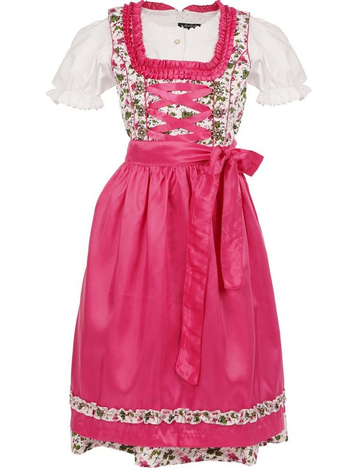 Maddox Dirndl Kinderdirndl 'Zermatt' 3-tlg., Streublümchen Pink von Maddox