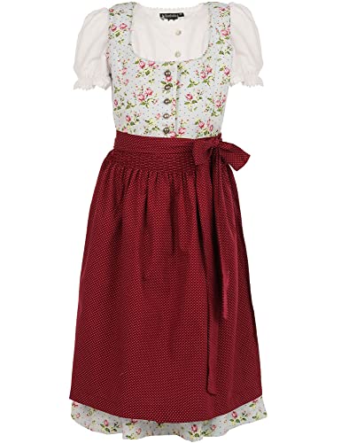 Maddox Kinder Dirndl Elli Maron 3-TLG. mit Bluse | Blümchen Hellblau Beere 134 von Maddox