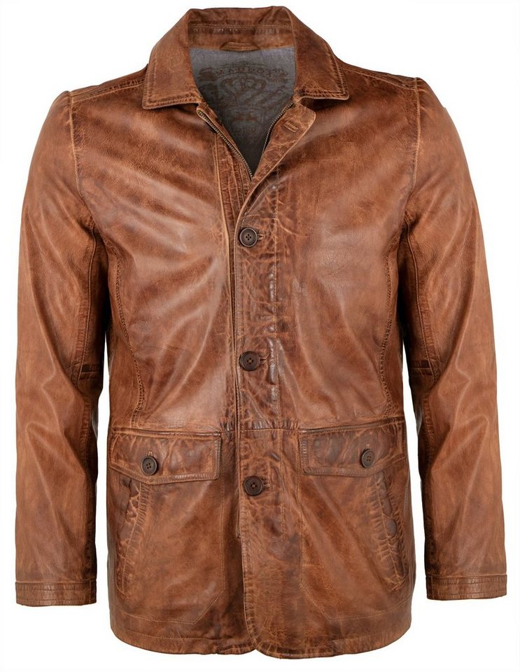 Maddox Lederjacke Anthony Echtleder Herren Lederjacke Lammnappa cognac von Maddox