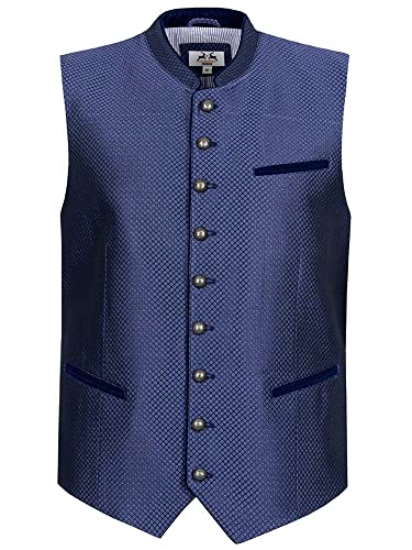 Maddox Trachtenweste Elbe Herrenweste | Jacquard Weste blau | Gilet Herren Trachten Gr 48 von Maddox