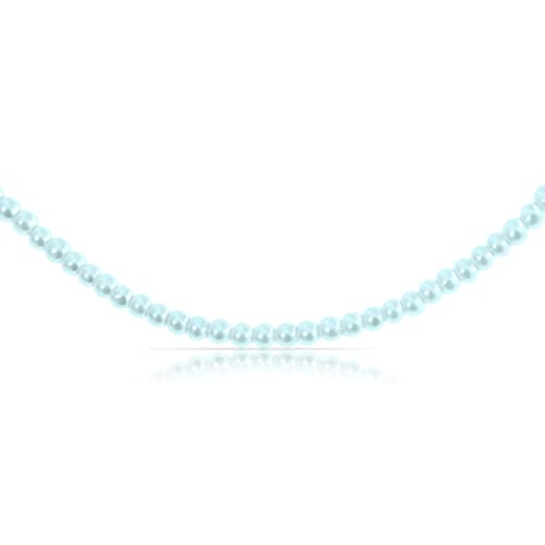 Made by Nami Designer Perlen-Choker • Damen Halskette mit Süßwasserperlen • Filigranes Perlenhalsband • Perlen-Kette Wasserfest • Handmade Strand & Surfer Schmuck (Light Blue Small Pearls) von Made by Nami