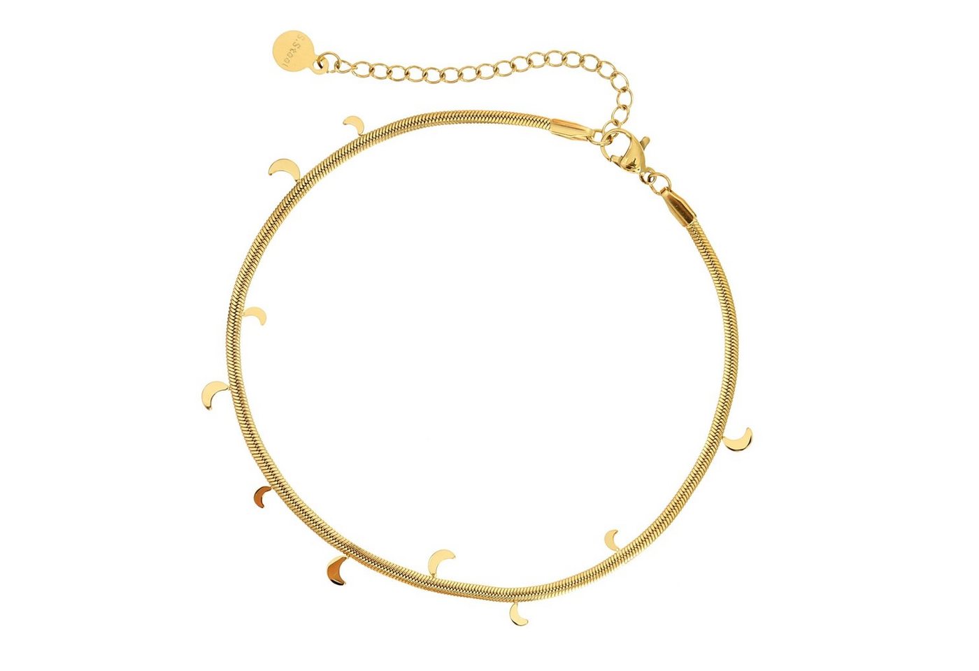 Made by Nami Fußkette mit Anhänger für Frauen Gold im Schlangendesign mit Anhänger, 21 cm lang + 5 cm Verlängerungskette Geschenkideen Frauen & Mädchen von Made by Nami