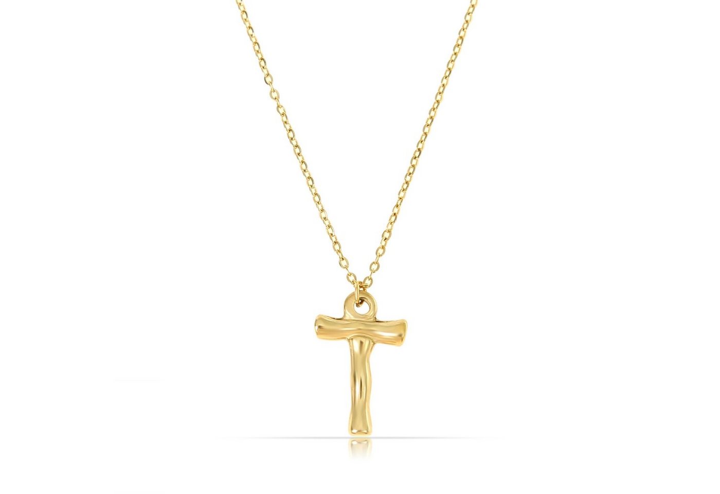 Made by Nami Kette mit Anhänger Kreuz-Kette Damen Schmuck Gold 40 + 5 cm, Geschenke für Frauen von Made by Nami