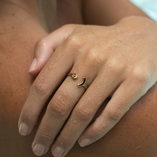 Made by Nami Wal Ring Gold Damen mit Schwanzflosse aus Edelstahl Wasserfester Schmuck Geschenke für Frauen Größenverstellbar von Made by Nami