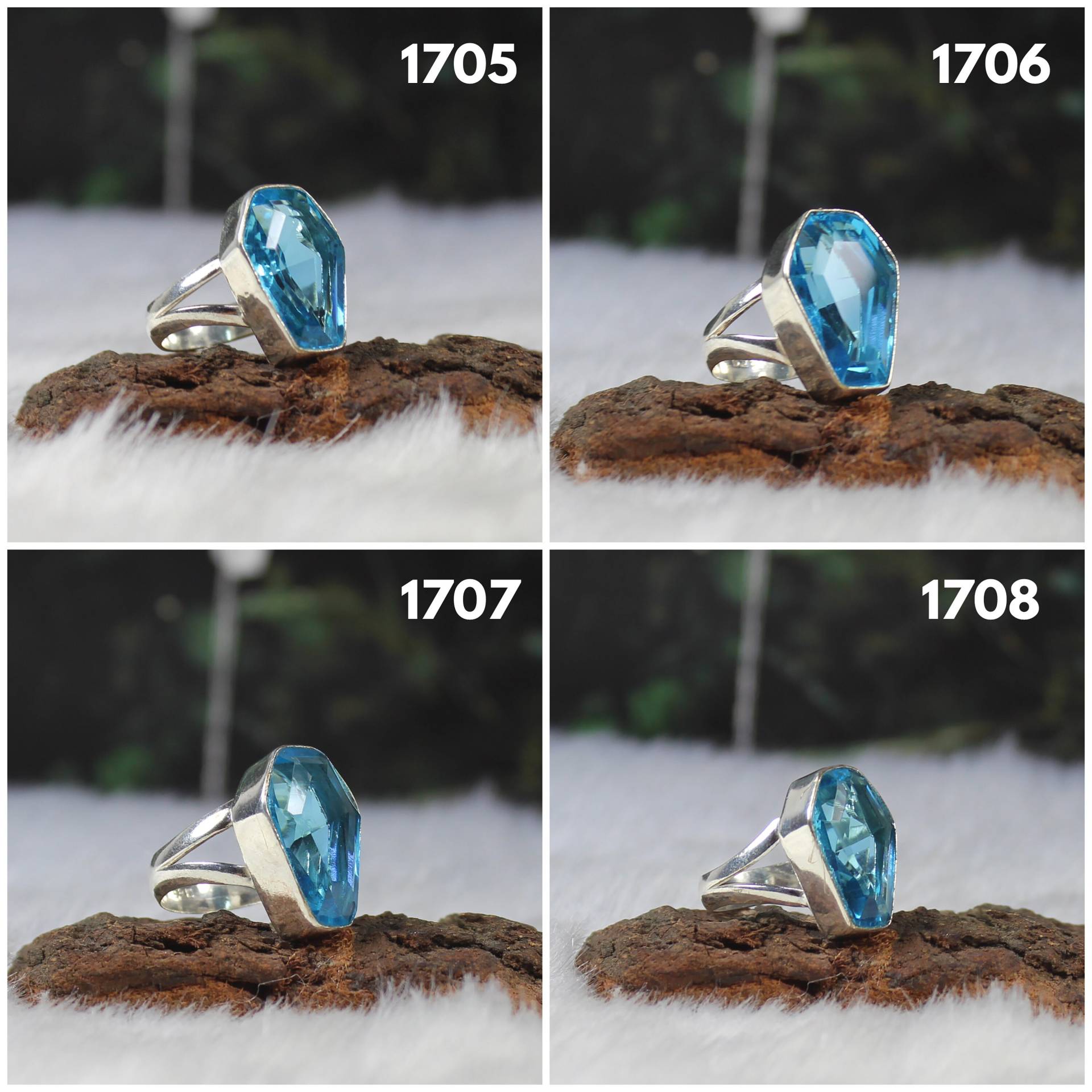 Wunderschöner Sarg Blautopas Edelstein Ring, Erstaunlicher Mädchen Sterling Silber Lünette Versprechen Ring von MadinaJewelz