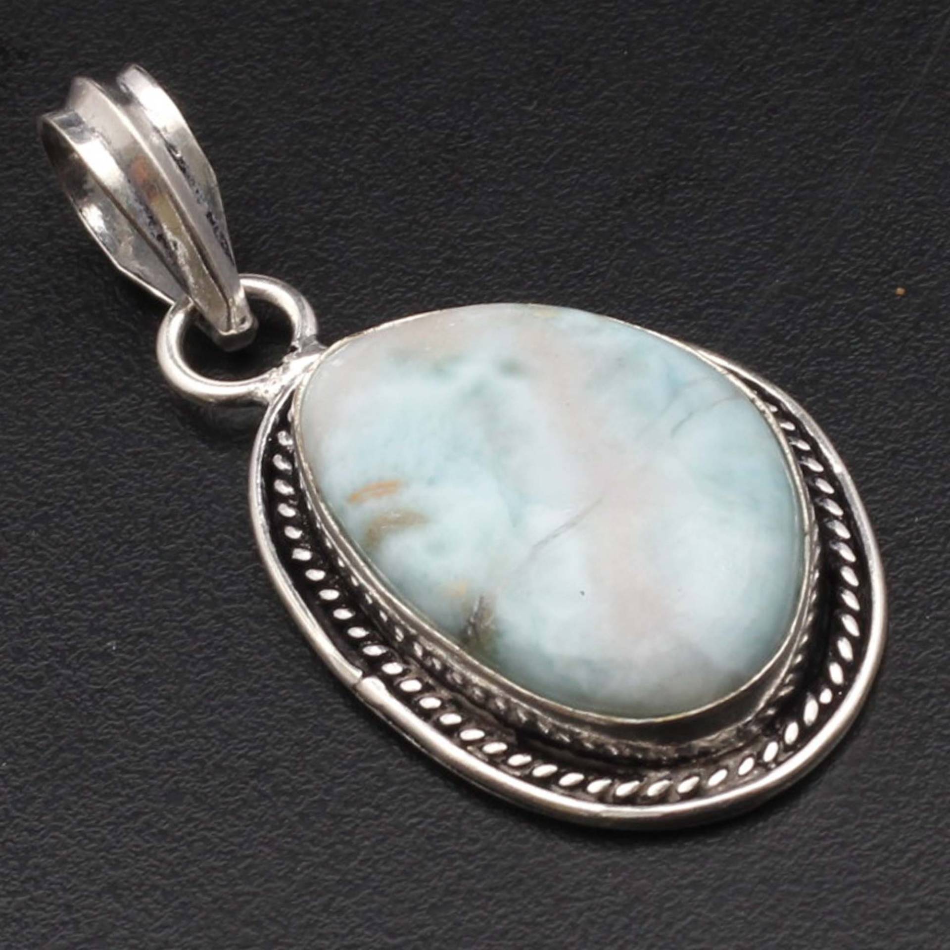 Natürlicher Larimar Anhänger, Edelstein Schmuck Frau Halskette Anhänger Geschenk Für Sie Sterling Versilbert Mädchen Xy1018 von MadonnaJewellery