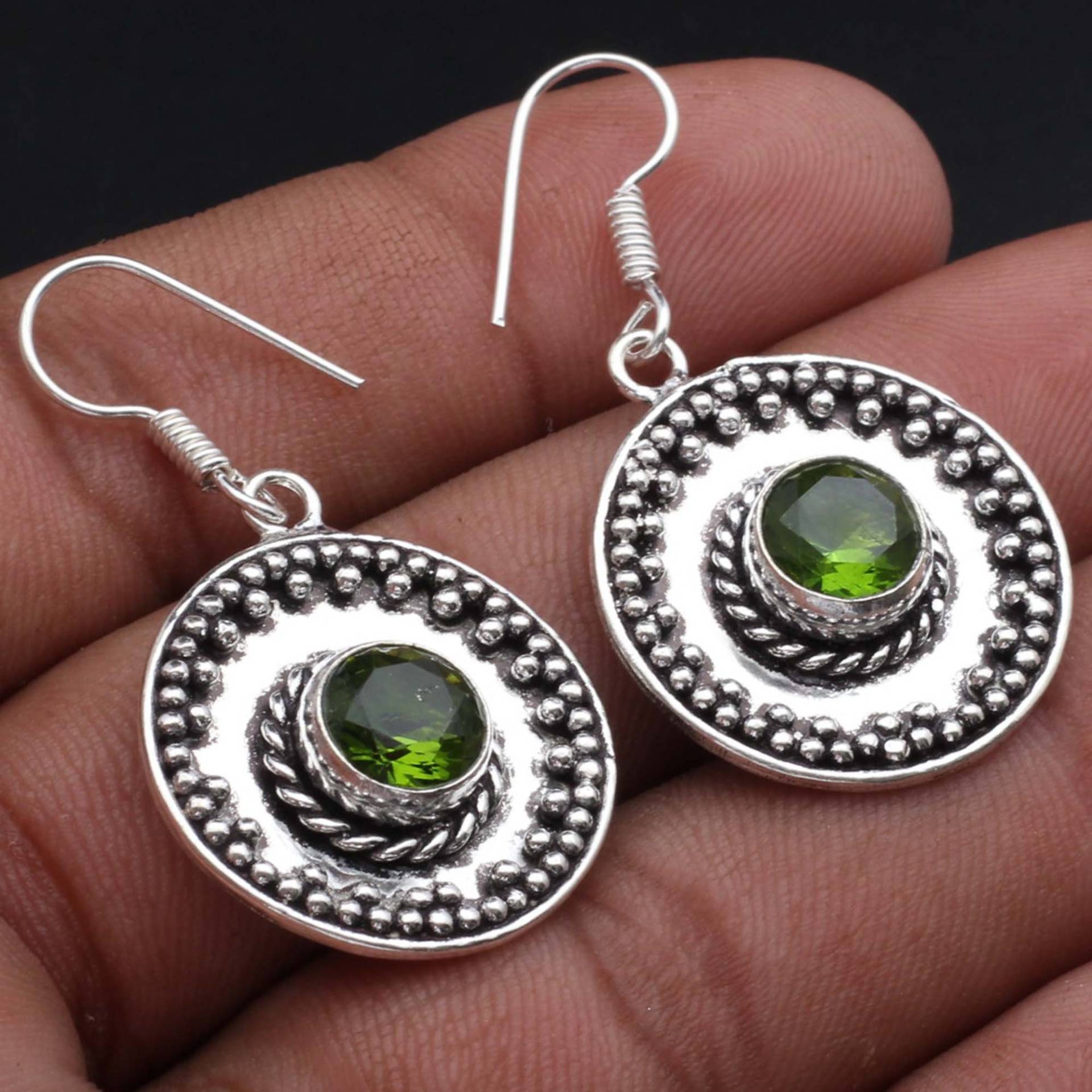 Peridot Quarz Ohrringe Schmuck Antik Stil Geschenk Für Mädchen Sterling Versilbert Edelstein Xy-2056 von MadonnaJewellery