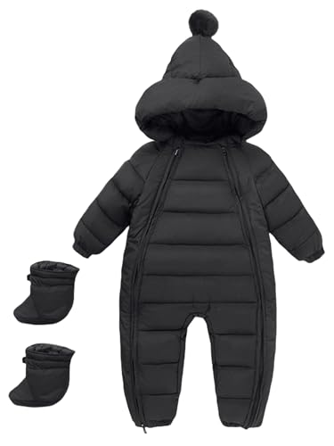 Maeau Baby Mädchen Jungen Schneeanzug mit Kapuze 0-6 Monate Daunenanzug Strampler Daunenanzug Overall Winter Baumwolle Kleinkind Spielanzug Neugeborene Outfit Jumpsuit Langarm Daunen Schuhe Schwarz Maeau Baby Mädchen Jungen Schneeanzug mit Kapuze 0-6 Monate Daunenanzug Strampler Daunenanzug Overall Winter Baumwolle Kleinkind Spielanzug Neugeborene Outfit Jumpsuit Langarm Daunen Schuhe Schwarz von Maeau