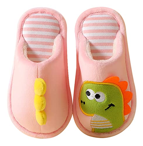 Maeau Baumwolle Hausschuhe Kinder Mädchen Jungen Winter Pantoffeln Warm Gefüttert Flauschig Kleinkind Rutschfeste Hausschuhe Plüsch 26 27 Dinosaurier Hauspantoffeln Indoor Hauslatschen Slippers Rosa von Maeau