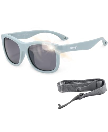 Maesy - Baby Sonnenbrille Luca - 1-3 Jahre - flexibel biegbar - verstellbares Gummiband - Polarisierte UV400 Schutz- Kleinkinder und Dreikäsehochs - Jungen und Mädchen - Kinder Sonnenbrille Quadrat von Maesy