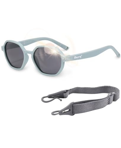 Maesy - Baby Sonnenbrille Yana - 1-3 Jahre - flexibel biegbar - verstellbares Gummiband - Polarisierte UV400 Schutz- Kleinkinder und Dreikäsehochs - Jungen und Mädchen - Kinder Sonnenbrille Hexagon von Maesy