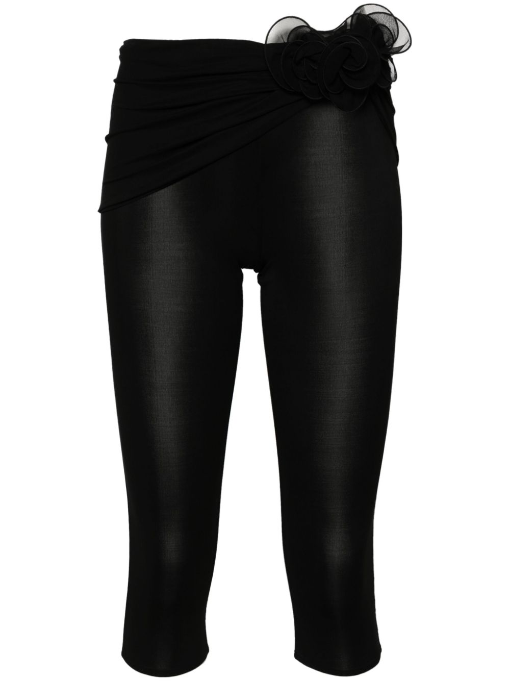 Magda Butrym Leggings mit floralen Applikationen - Schwarz von Magda Butrym