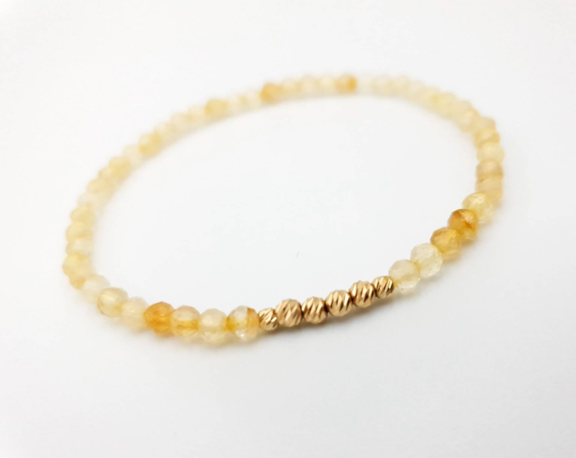14K Gelb Solid Gold Armband/Reines Und Citrin Natursteine Schmuck Perfektes Geschenk Für Männer Frauen Armbänder von MagdyssJewellery