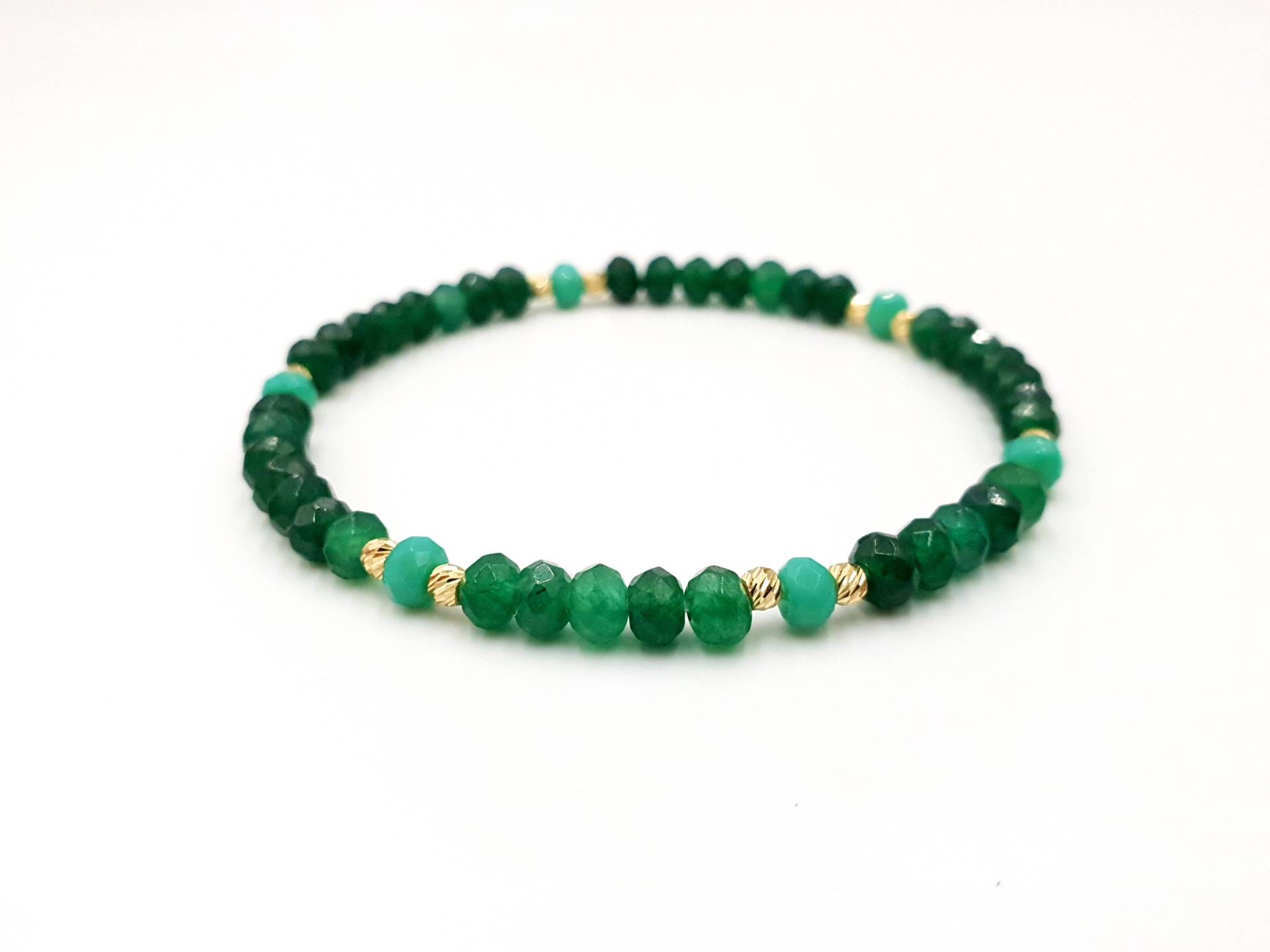 14K Gelbgold Armband//Naturstein Jade/Pure Gold Schmuck/Gold Armbänder Für Männer Und Frauen/Armband Mit Perlen von MagdyssJewellery