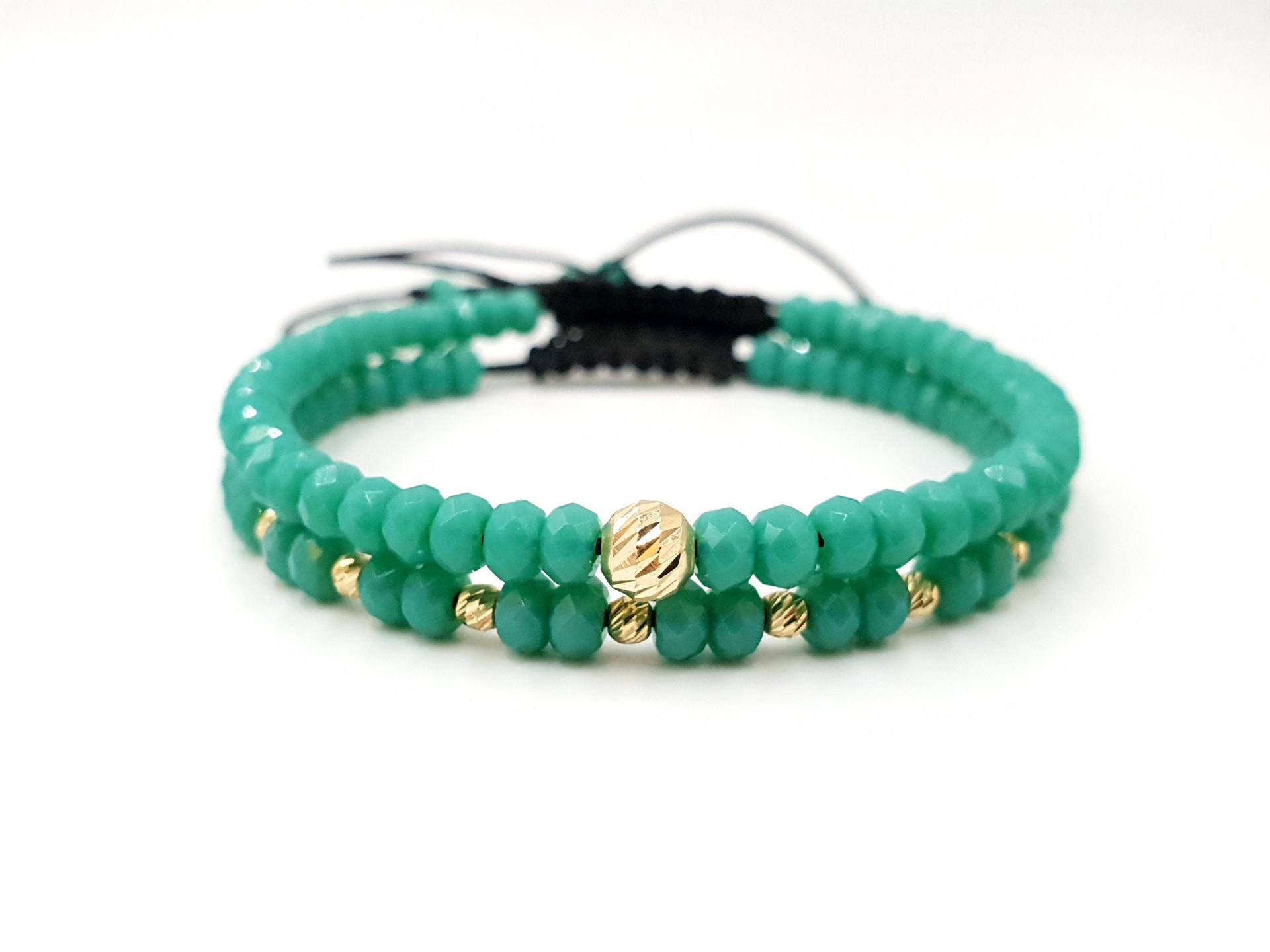 Set 2 Armbänder/14K Gelb Pure Gold Armband Naturstein Jade Schmuck Geschenk Für Männer Und Frauen von MagdyssJewellery