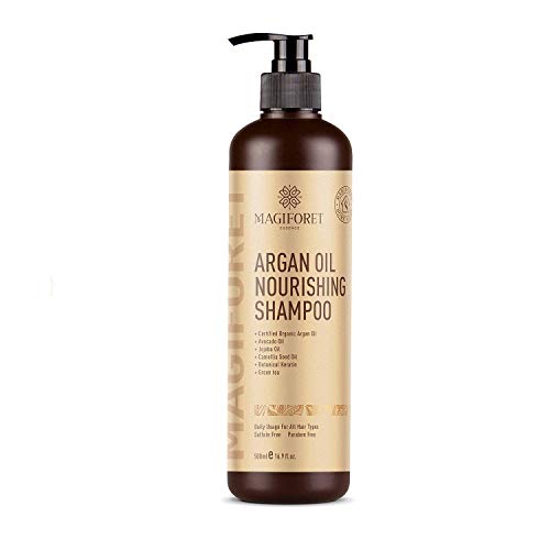 Arganöl Shampoo 500ml, MagiForet Bio Shampoo Sulfatfrei - Weich & Geschmeidig, Schonend für lockiges & coloriertes Haar, Für Männer & Frauen Arganöl Shampoo 500ml, MagiForet Bio Shampoo Sulfatfrei - Weich & Geschmeidig, Schonend für lockiges & coloriertes Haar, Für Männer & Frauen von MagiForet