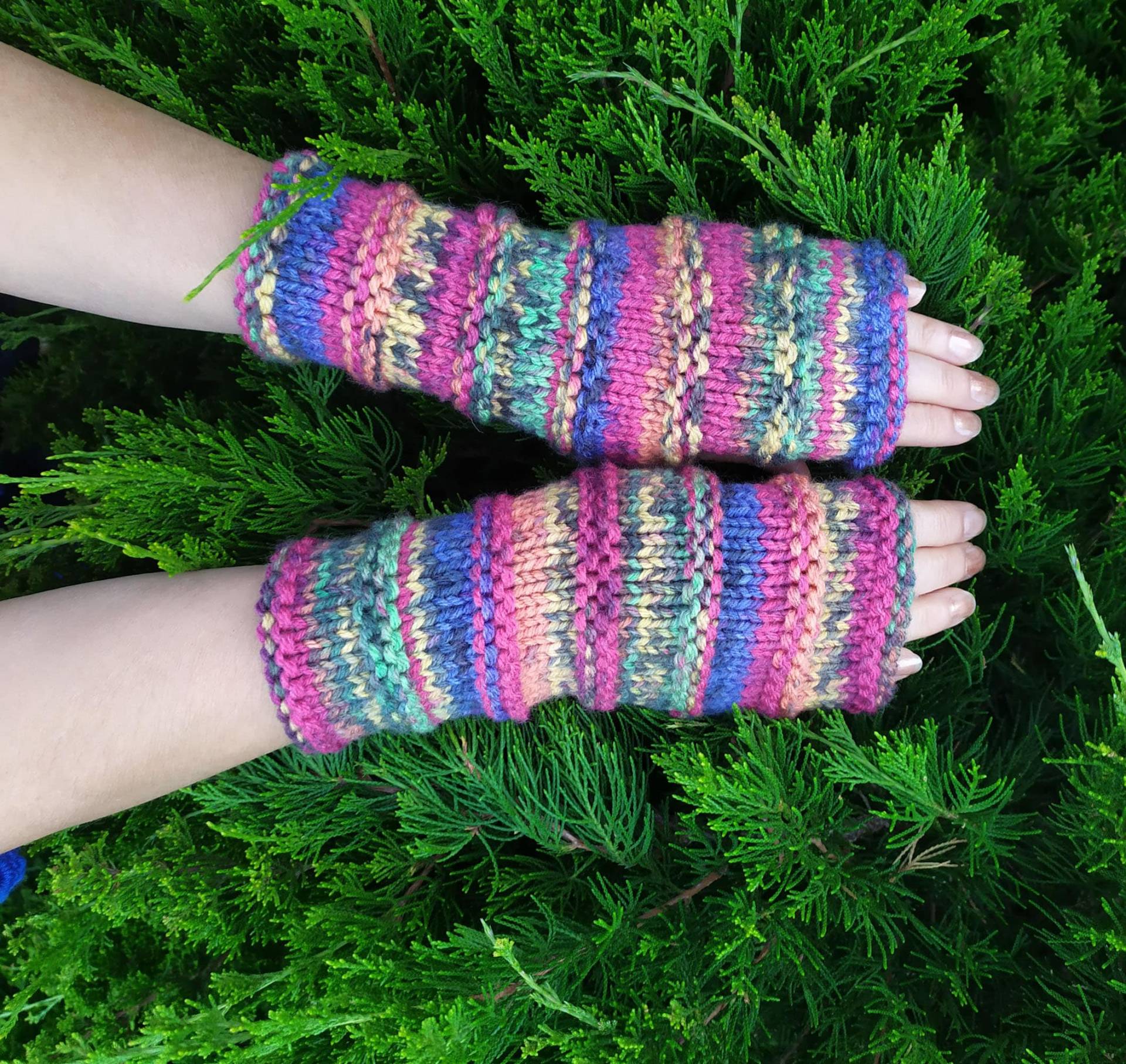 Fingerlose Handschuhe Aus Wolle, Handschuhe, Frauen Muff, Autohandschuhe, Handwärmer, Armstulpen, Winterfäustlinge, Pulswärmer von MagicCrochetStyle