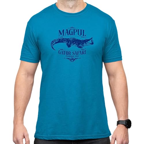 Magpul Kurzarm-T-Shirt aus Baumwolle mit Rundhalsausschnitt für Herren, Gator Ocean Blue, XL von Magpul