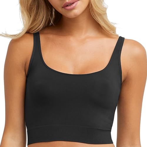 Maidenform Damen Glättende Nahtlose Cropped, Shaping Cami, Scoop Camisole Shapewear Slip, Schwarz, XXL von Maidenform