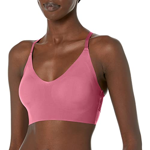 Maidenform Damen Pure Comfort Spitzenbesatz, kabelloser Pullover, unser Bester Bralette mit Racerback aus Spitze BH, Fröhliche Rose, Large von Maidenform