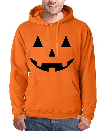 Mainfini Halloween Herren Casual Lustig Hoodie Pulli Sweatshirt Skelett Kapuzenpullover Orange-Kürbis M von Mainfini