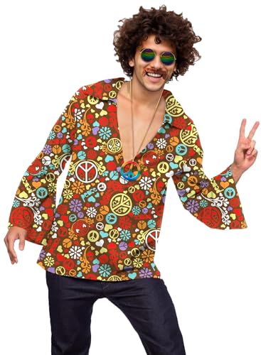 Mainfini Herren Hippie Bedruckt Blumen Kleid Hemd Langarm Freizeit Knopf-Runter-Hemden Paisley Tops Vintage Mardi Gras XL Mainfini Herren Hippie Bedruckt Blumen Kleid Hemd Langarm Freizeit Knopf-Runter-Hemden Paisley Tops Vintage Mardi Gras XL von Mainfini