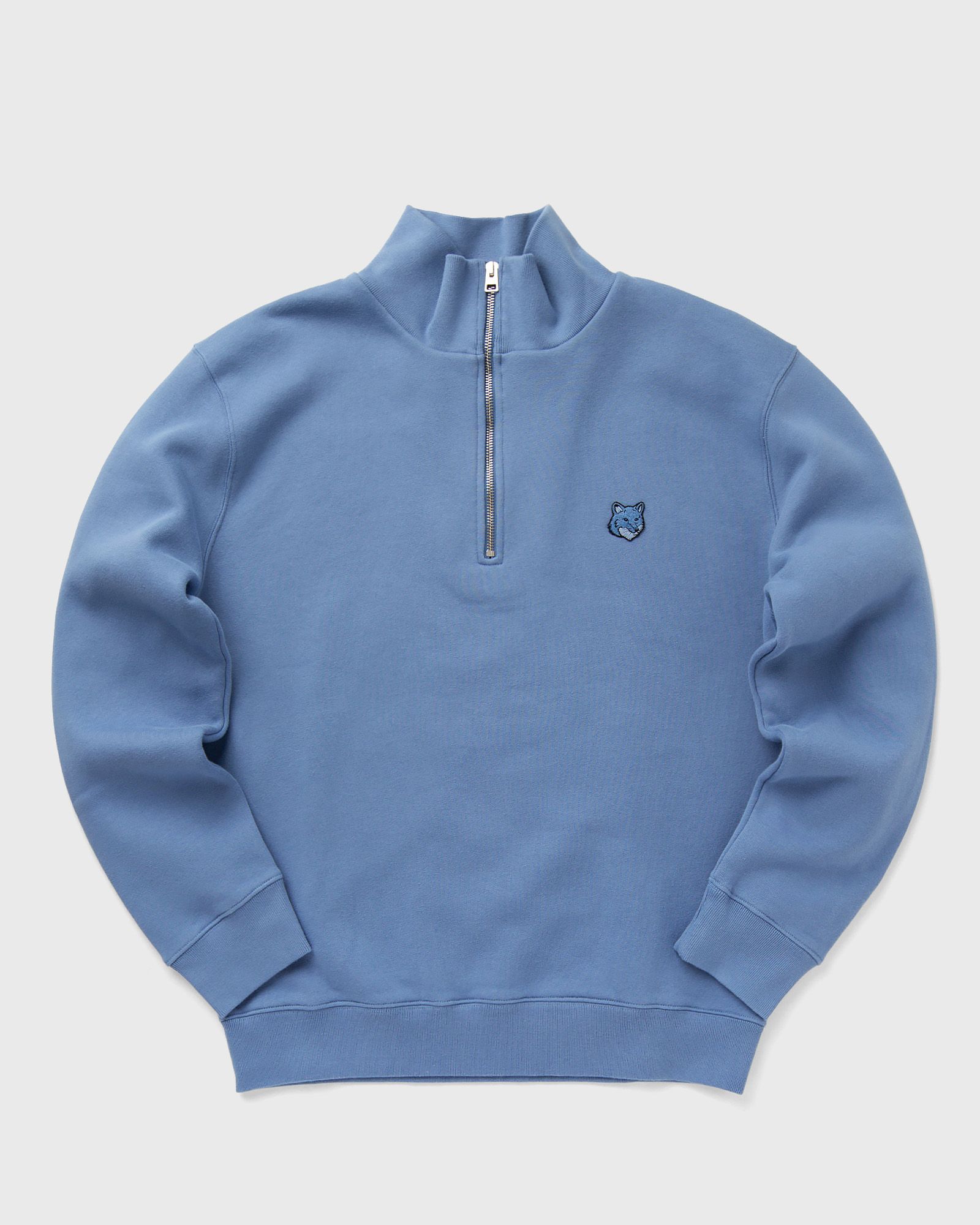 Maison Kitsune BOLD FOX HEAD PATCH COMFORT HALF ZIP SWEATSHIRT men Half-Zips blue in Größe:L von Maison Kitsune