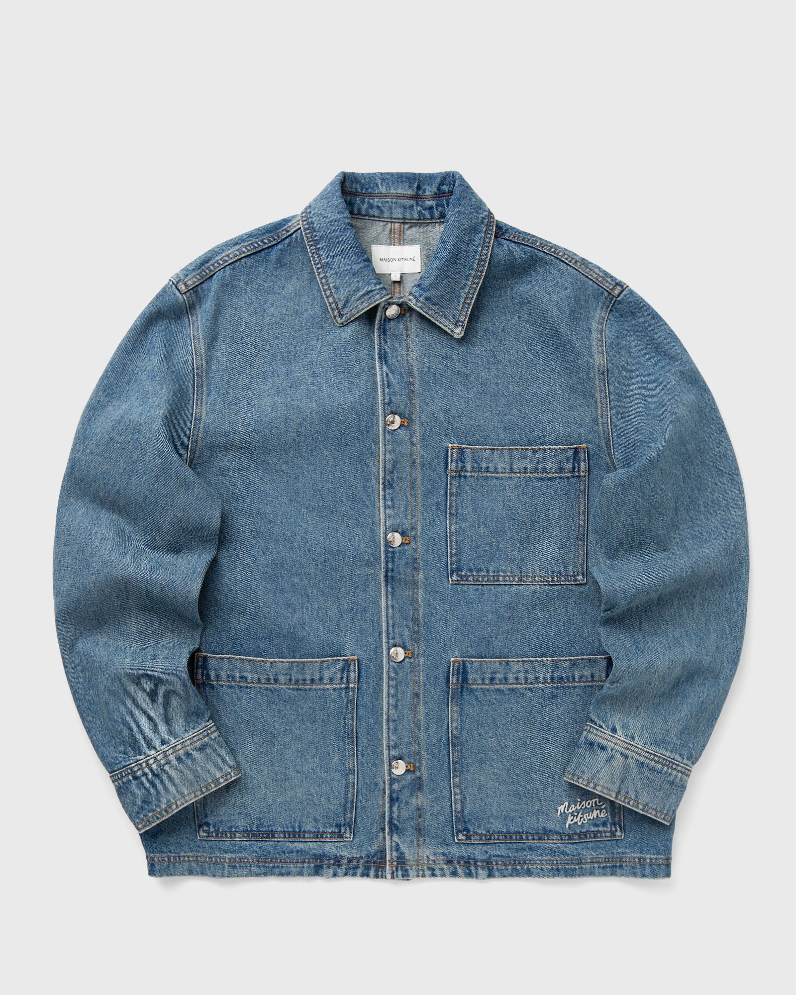 Maison Kitsune DENIM WORKWEAR JACKET men Denim Jackets blue in Größe:L von Maison Kitsune