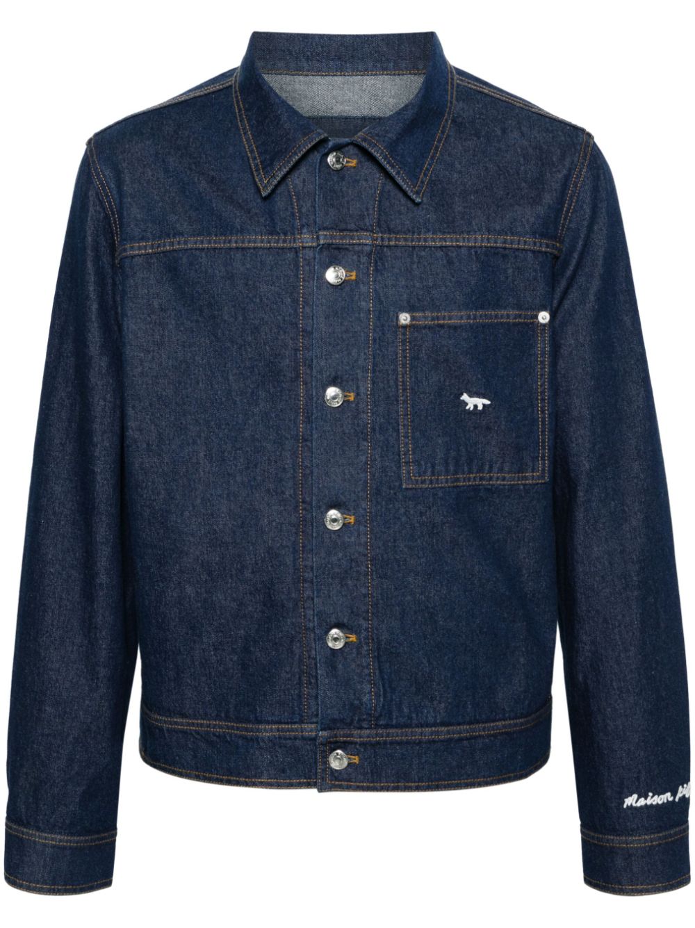 Maison Kitsuné Jeansjacke mit Logo-Stickerei - Blau von Maison Kitsuné