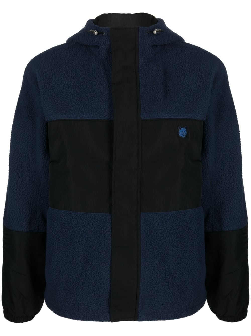 Maison Kitsuné Kapuzenjacke mit Fuchs-Patch - Blau von Maison Kitsuné