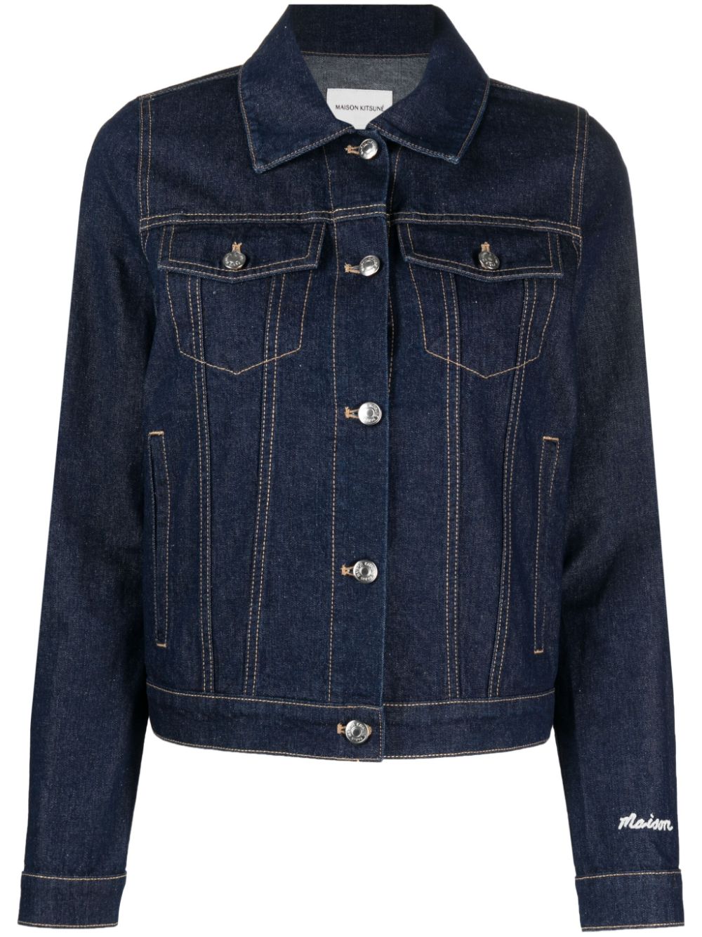 Maison Kitsuné Jeansjacke mit Logo-Stickerei - Blau von Maison Kitsuné