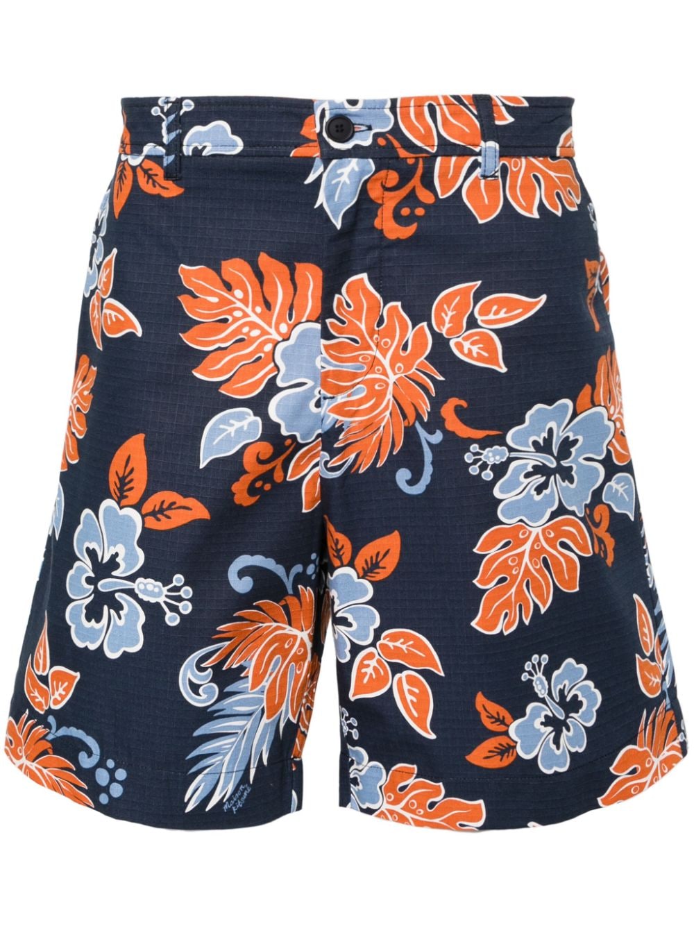 Maison Kitsuné Ripstop-Shorts mit Blumen-Print - Blau von Maison Kitsuné